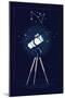 Lovely Vector Background on Astronomy with Telescope on Night Sky with Constellation on Background.-Mascha Tace-Mounted Art Print