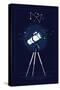 Lovely Vector Background on Astronomy with Telescope on Night Sky with Constellation on Background.-Mascha Tace-Stretched Canvas