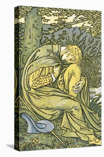 Lover with Head Bowed in Grief, from 'O Willow, Willow', Traditional English Folk Song,…-Walter Crane-Stretched Canvas