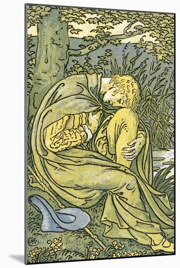 Lover with Head Bowed in Grief, from 'O Willow, Willow', Traditional English Folk Song,…-Walter Crane-Mounted Giclee Print