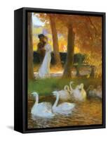 Lovers and Swans-Gaston Latouche-Framed Stretched Canvas