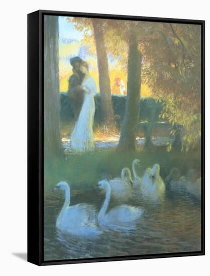 Lovers and Swans-Gaston Latouche-Framed Stretched Canvas