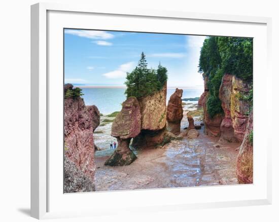 Lovers Arch and Bear Rock Sea Stacks, Hopewell Rocks Bay, Hopewell Cape, New Brunswick, Canada-Miva Stock-Framed Photographic Print