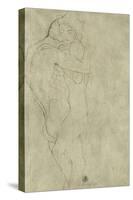Lovers, Black Crayon (1908)-Gustav Klimt-Stretched Canvas