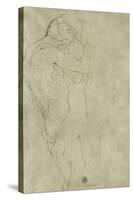 Lovers, Black Crayon (1908)-Gustav Klimt-Stretched Canvas