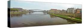 Lovers Bridge over a river, River Vistula, Krakow, Poland-null-Stretched Canvas