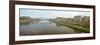 Lovers Bridge over a river, River Vistula, Krakow, Poland-null-Framed Photographic Print