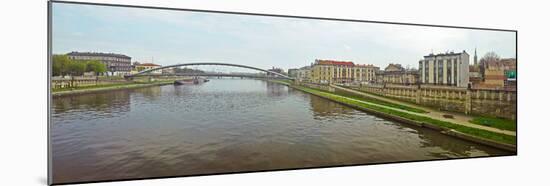 Lovers Bridge over a river, River Vistula, Krakow, Poland-null-Mounted Photographic Print