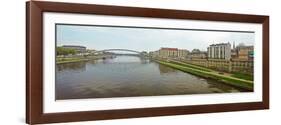 Lovers Bridge over a river, River Vistula, Krakow, Poland-null-Framed Photographic Print