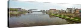 Lovers Bridge over a river, River Vistula, Krakow, Poland-null-Stretched Canvas