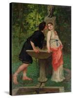 Lovers by a Fountain-Modesto Faustini-Stretched Canvas