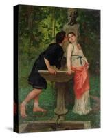 Lovers by a Fountain-Modesto Faustini-Stretched Canvas