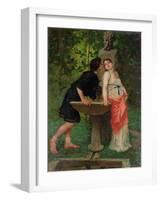 Lovers by a Fountain-Modesto Faustini-Framed Giclee Print