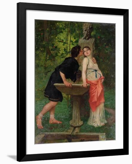 Lovers by a Fountain-Modesto Faustini-Framed Giclee Print