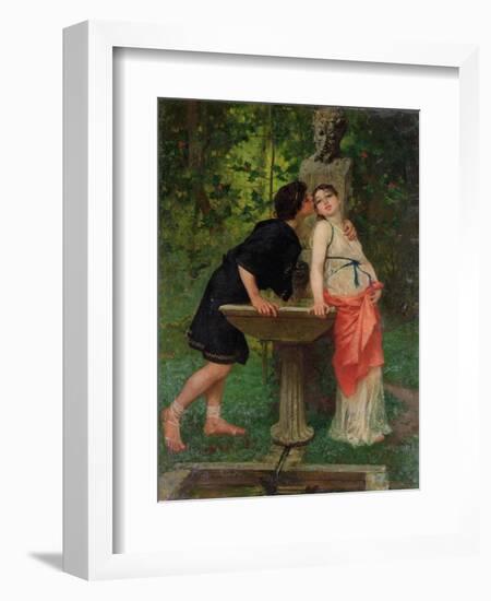 Lovers by a Fountain-Modesto Faustini-Framed Giclee Print