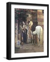 Lovers Embracing in a Doorway-Rudolph Ernst-Framed Giclee Print