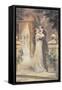 Lovers Embracing on a Terrace, Greeting Card, c.1900-null-Framed Stretched Canvas