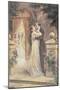 Lovers Embracing on a Terrace, Greeting Card, c.1900-null-Mounted Giclee Print