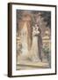 Lovers Embracing on a Terrace, Greeting Card, c.1900-null-Framed Giclee Print