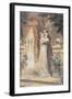 Lovers Embracing on a Terrace, Greeting Card, c.1900-null-Framed Giclee Print