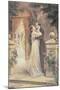 Lovers Embracing on a Terrace, Greeting Card, c.1900-null-Mounted Giclee Print