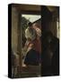 Lovers Espied by an Old Woman, (The Kiss)-Ferdinand Georg Waldmüller-Stretched Canvas