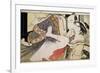 Lovers from the 'Poem of the Pillow'-Kitagawa Utamaro-Framed Giclee Print