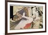 Lovers from the 'Poem of the Pillow'-Kitagawa Utamaro-Framed Giclee Print