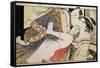 Lovers from the 'Poem of the Pillow'-Kitagawa Utamaro-Framed Stretched Canvas