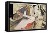 Lovers from the 'Poem of the Pillow'-Kitagawa Utamaro-Framed Stretched Canvas