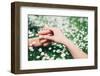 Lovers Holding Hands on Spring Flowers Field-Dirima-Framed Photographic Print