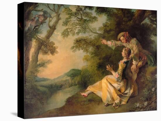 Lovers in a Landscape-Nicolas Lancret-Stretched Canvas