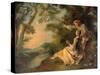Lovers in a Landscape-Nicolas Lancret-Stretched Canvas