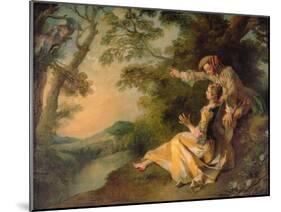 Lovers in a Landscape-Nicolas Lancret-Mounted Giclee Print
