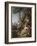Lovers in a Park, 1758 (Oil on Canvas)-Francois Boucher-Framed Giclee Print