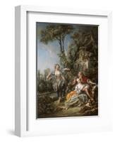 Lovers in a Park, 1758 (Oil on Canvas)-Francois Boucher-Framed Giclee Print