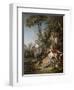 Lovers in a Park, 1758 (Oil on Canvas)-Francois Boucher-Framed Giclee Print