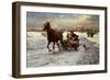 Lovers in a Sleigh-Alfred von Wierusz-Kowalski-Framed Giclee Print