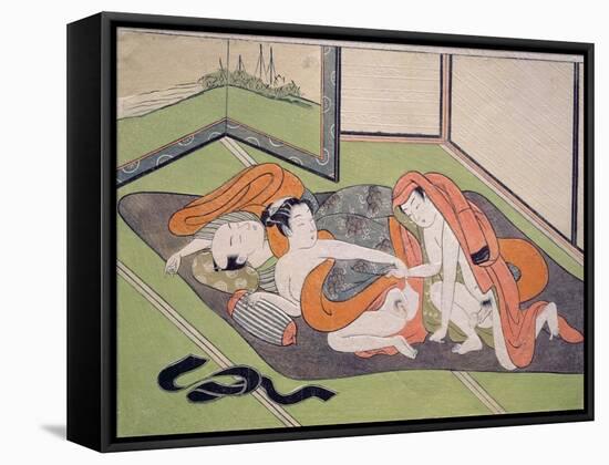 Lovers in an Interior, C.1770-Suzuki Harunobu-Framed Stretched Canvas