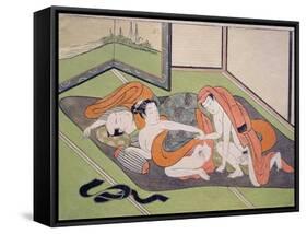 Lovers in an Interior, C.1770-Suzuki Harunobu-Framed Stretched Canvas