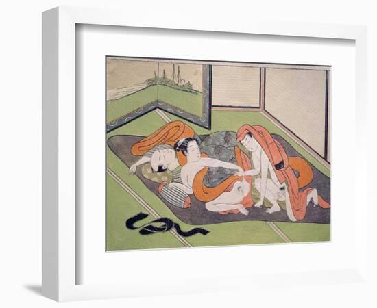 Lovers in an Interior, C.1770-Suzuki Harunobu-Framed Giclee Print