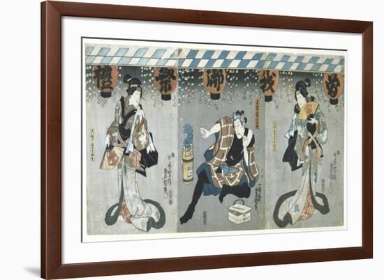 Lovers in an Upstairs Room, from the Poem of the Pillow, 1788-Kitagawa Utamaro-Framed Giclee Print