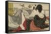 Lovers in an Upstairs Room, from Uta Makura ('Poem of the Pillow'), a Colour Woodblock Print-Kitagawa Utamaro-Framed Stretched Canvas