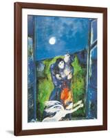 Lovers in Moonlight-Marc Chagall-Framed Art Print