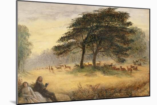 Lovers in Richmond Park (Windsor Park)-James Smetham-Mounted Giclee Print