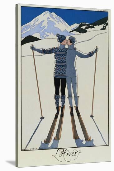 Lovers in the Snow-Georges Barbier-Stretched Canvas