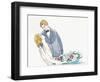 Lovers in Venice (Pochoir Print)-Umberto Brunelleschi-Framed Giclee Print