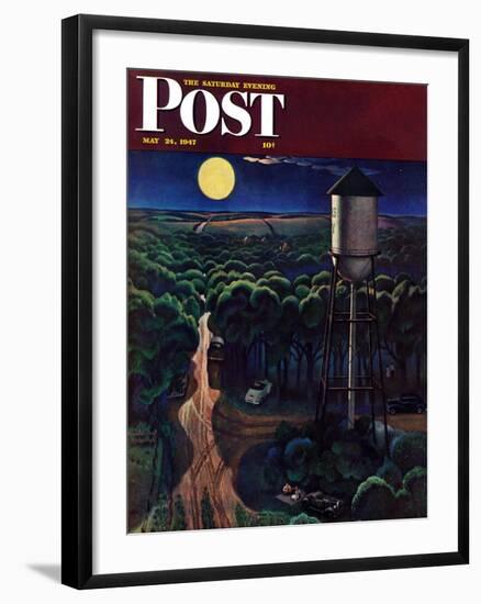 "Lovers' Lane, Falls City, Nebraska," Saturday Evening Post Cover, May 24, 1947-John Falter-Framed Giclee Print