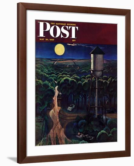 "Lovers' Lane, Falls City, Nebraska," Saturday Evening Post Cover, May 24, 1947-John Falter-Framed Giclee Print