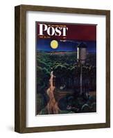 "Lovers' Lane, Falls City, Nebraska," Saturday Evening Post Cover, May 24, 1947-John Falter-Framed Giclee Print